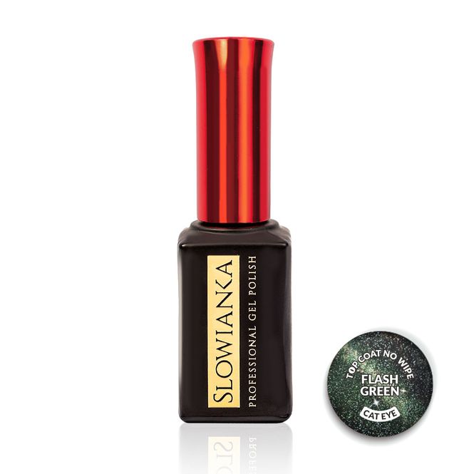 Hovedbilde Top Coat No Wipe Flash Cat Eye Green 10g